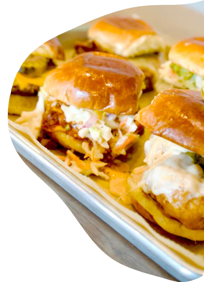 sliders on tray