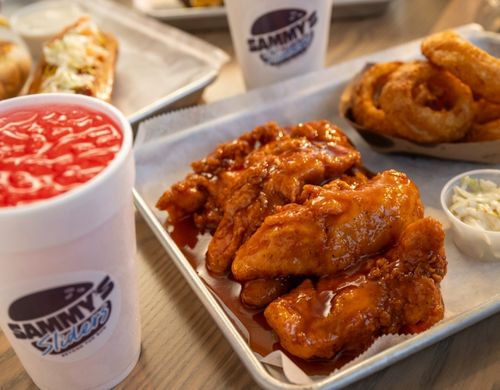 sauced tenders and soda